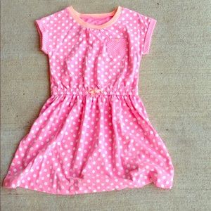 Pink and white polka dot dress